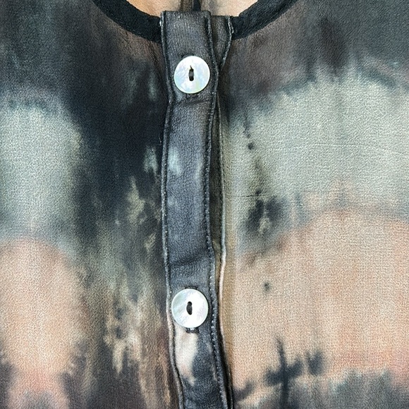 Gypsy 05 made in hollywood 100% silk boho tie dye blouse size small pink blue - Picture 3 of 6